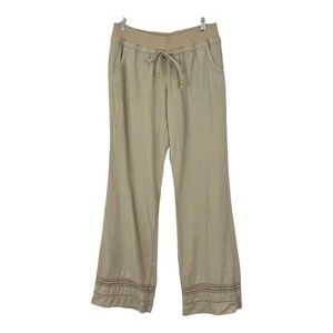 Love Tree Womens Size Large Beige Linen Pull On Casual Pants